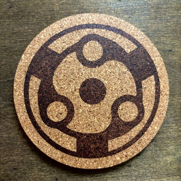 Other - Naruto Madara Eternal Mangekyou Sharingan Laser Engraved Cork Coaster